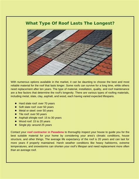 What roofing material has the longest lifespan?