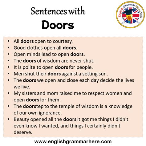 What sentence is open the door?