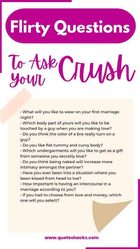 What should I ask my crush flirty?