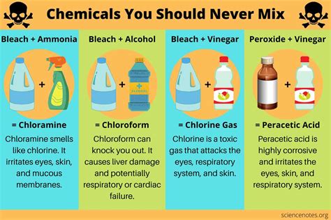 What should you never mix with bleach?