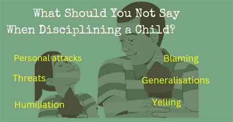 What should you not say when disciplining a child?