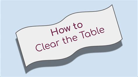 What side do you clear a table from?