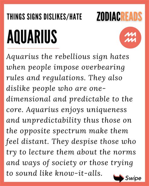What signs dislike Aquarius?