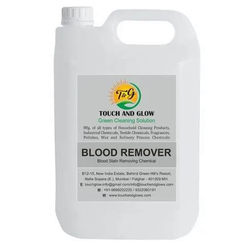 What solvent removes blood?