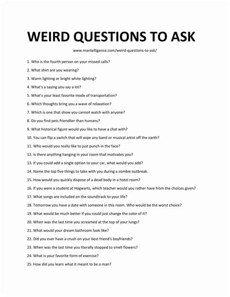 What to ask weird questions?