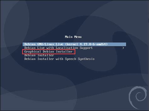 What to choose in Debian installer main menu?