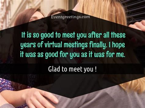 What to say to her after meeting her?