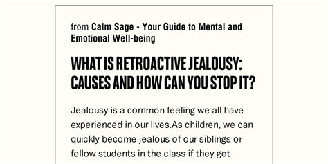 What trauma causes retroactive jealousy?