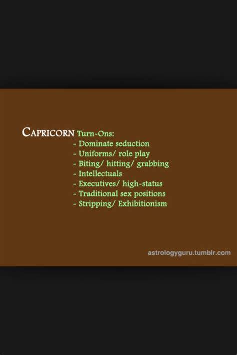 What turns a Capricorn on?