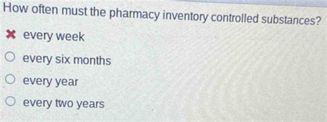 What type of inventory must be taken every 2 years in a pharmacy?