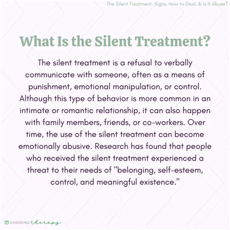 What type of person uses the silent treatment?