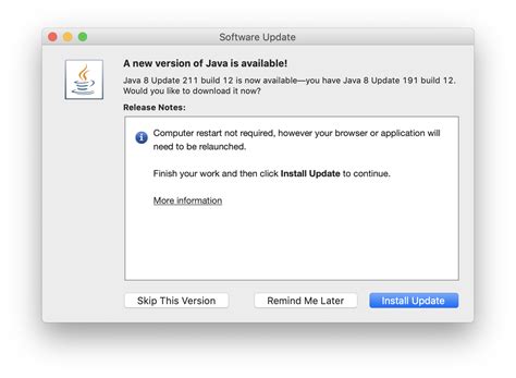 What version of Java is available in Mac?