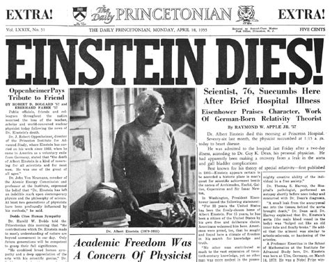 What was Einstein's cause of death?