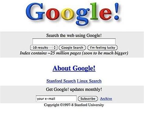 What was Google like 1998?