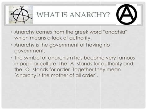 What was the first example of anarchy?