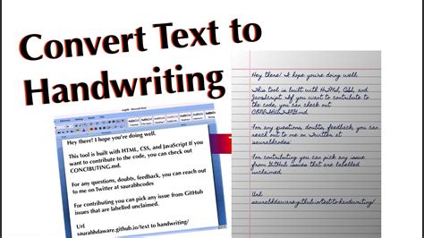 What website converts handwriting to text?