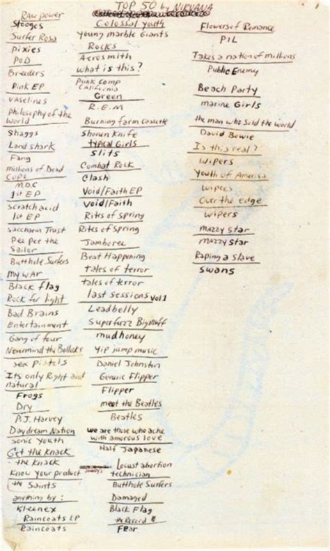 What were Kurt Cobain's favorite things?