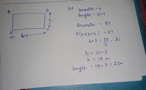 What will be perimeter of rectangle if length is 12 cm and breadth is 8 cm?