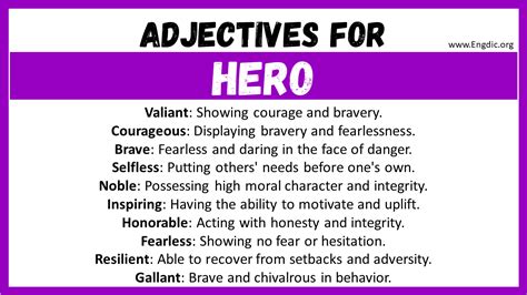 What word best describes a hero?