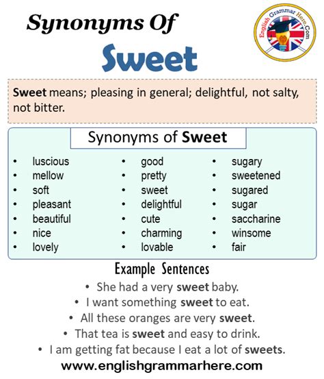 What words mean sweetness?