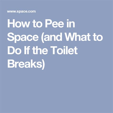 What would happen if I pee in space?