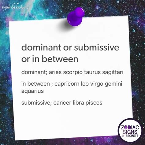 What zodiac signs are dominant and submissive?