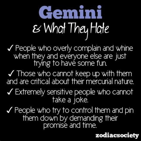 What zodiac signs don t like Geminis?