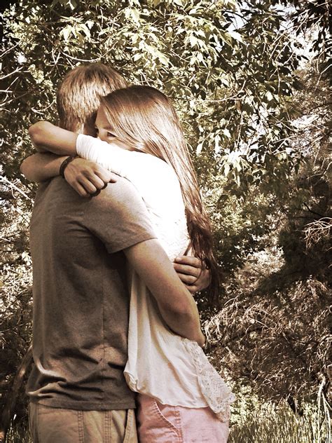 When a guy hugs a girl tightly?
