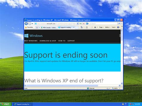 When did XP support end?