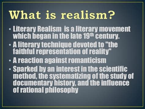 When did realism end?