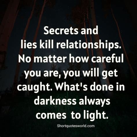 When lies destroy a relationship?