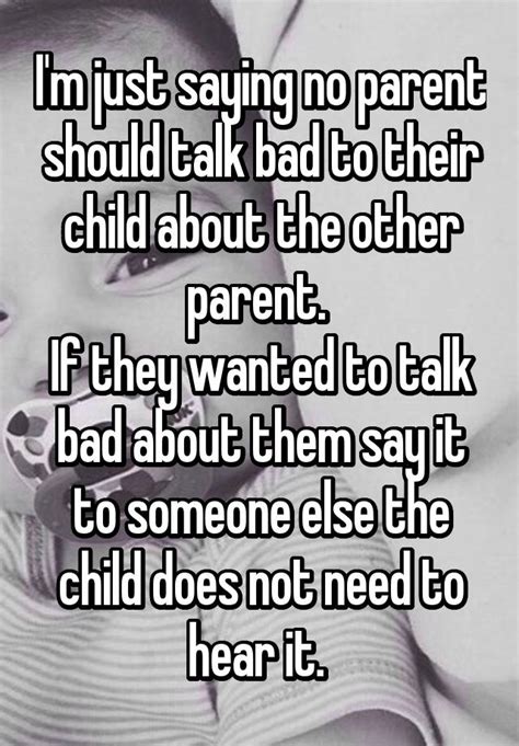 When parents talk bad about the other parent?