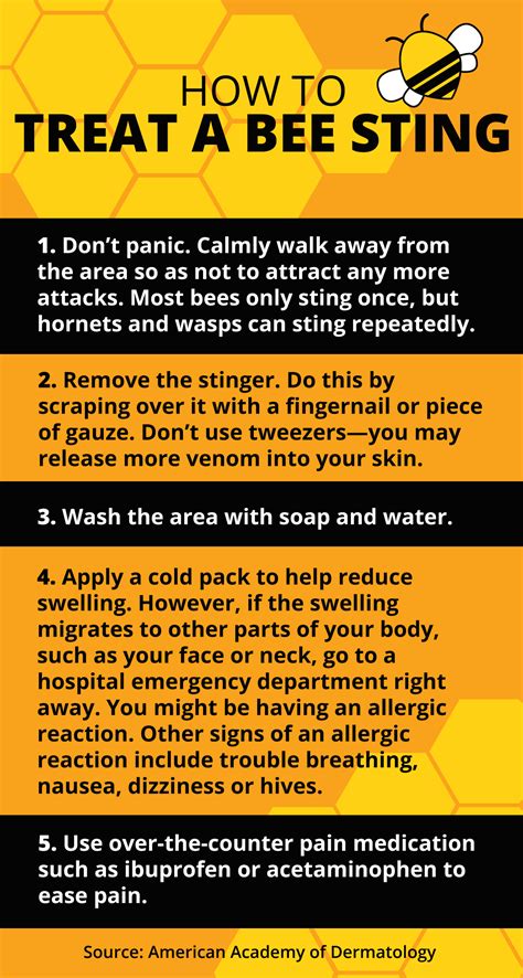 When should you go to the hospital for a bee sting?