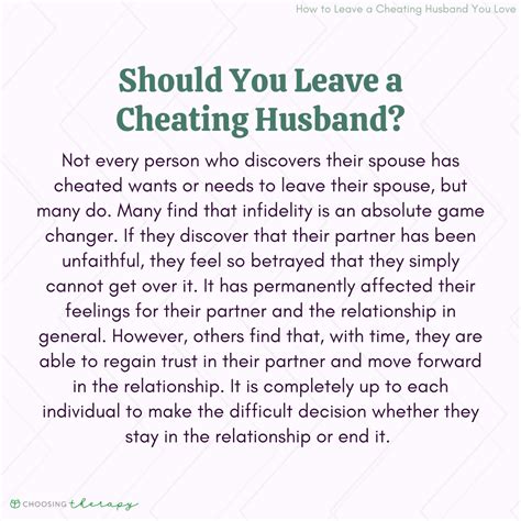 When should you leave a cheating husband?
