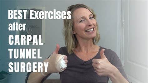 When should you start exercising your hand after carpal tunnel surgery?