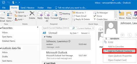 Where are Outlook contacts stored in Windows 10?