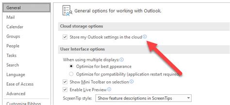 Where are Outlook settings stored?