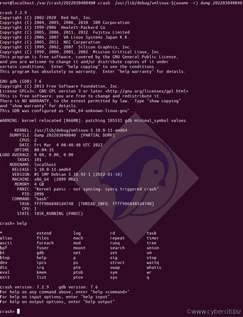 Where are crash dumps stored in Linux?