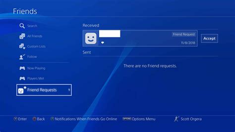 Where are friend requests on PS4?