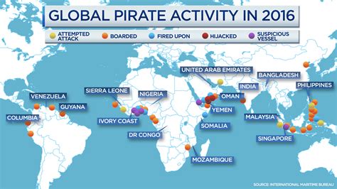 Where are most pirate attacks?