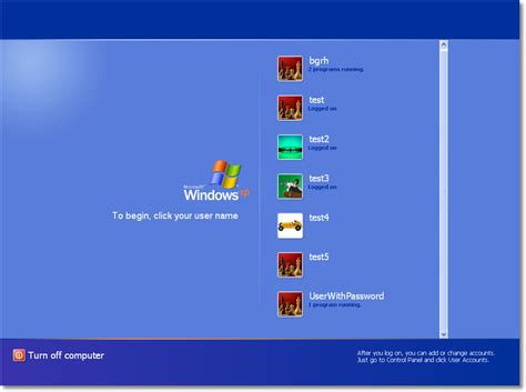 Where are users in Windows XP?