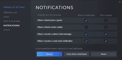 Where do I change Steam notifications?