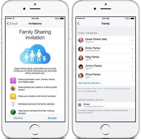 Where do I manage Apple Family Sharing?