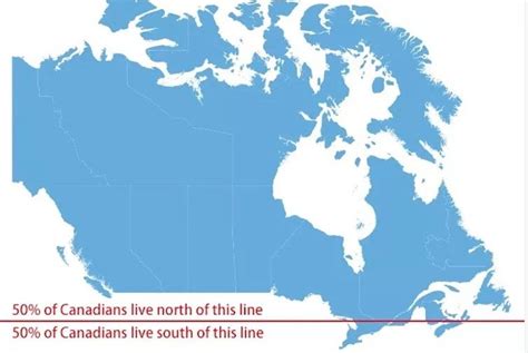 Where do almost 90% of Canadians live?