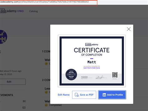 Where do you put certificates on a website?