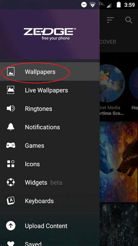 Where does Zedge store images?