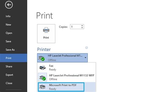 Where does print to PDF save Windows 10?
