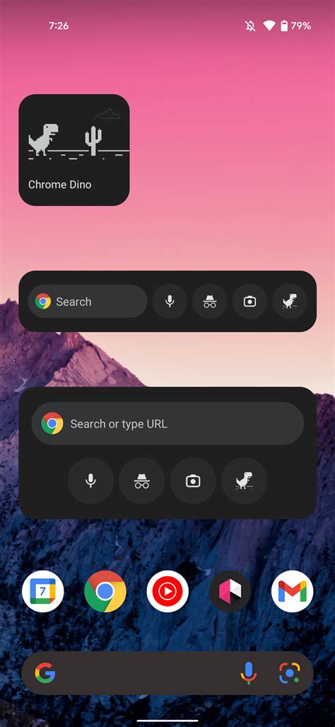 Where is Chrome widget?