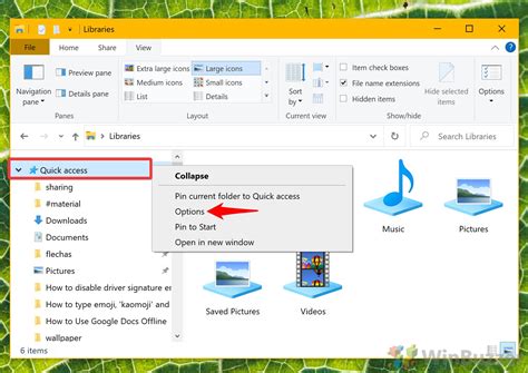 Where is File options in Windows 10?