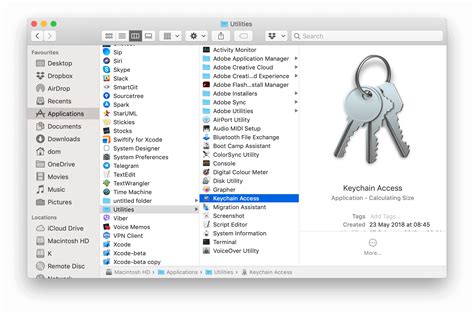 Where is Keychain in Mac settings?
